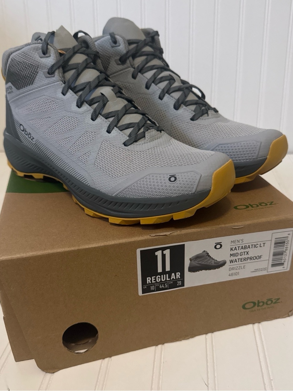 Men's Oboz Katabatic LT Mid GTX Waterproof Hiking Boots - Drizzle Multiple Sizes